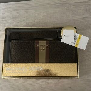 Michael Kors Brown Wristlet